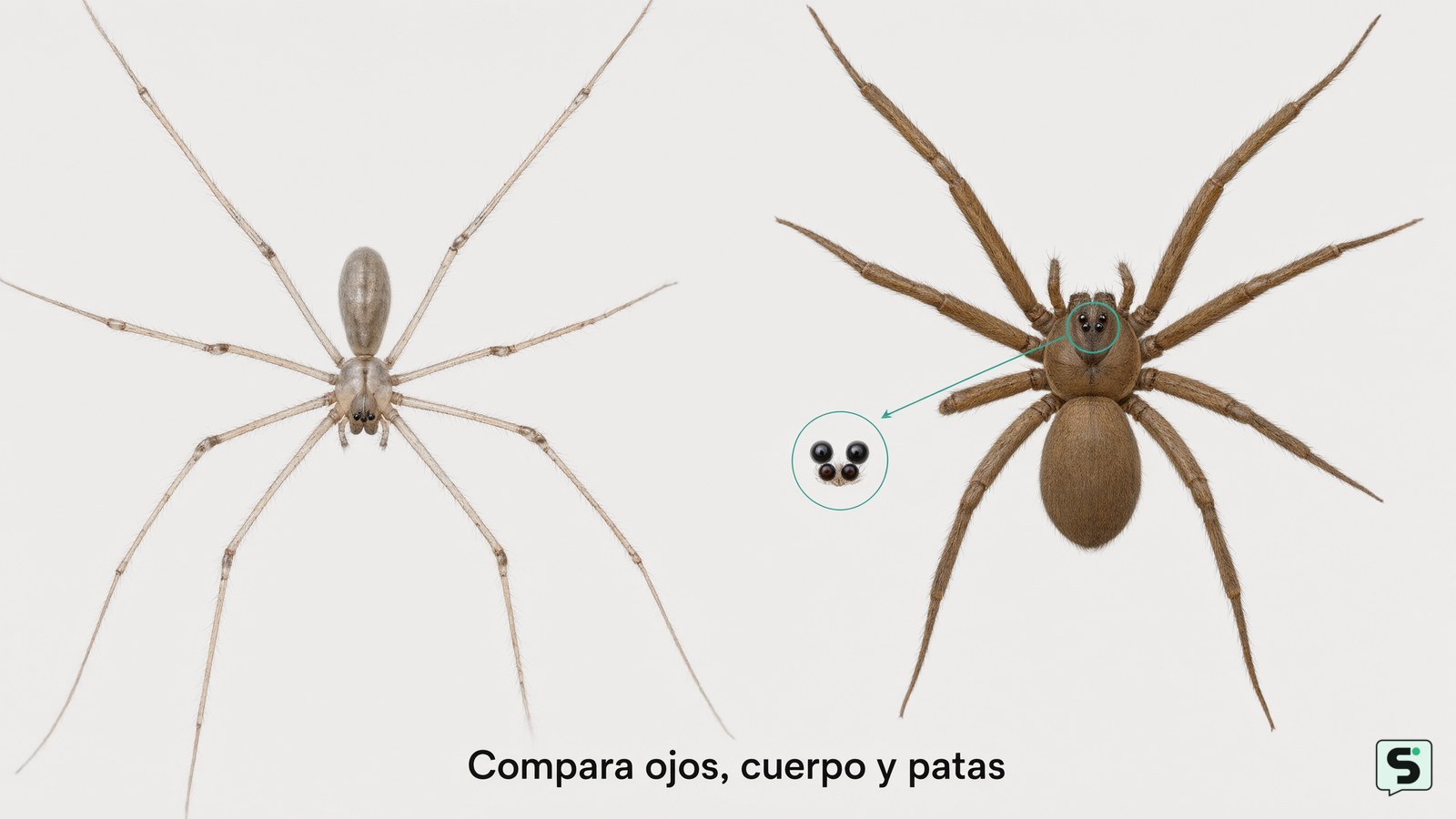 Araña del sótano vs reclusa parda: cómo saberlo