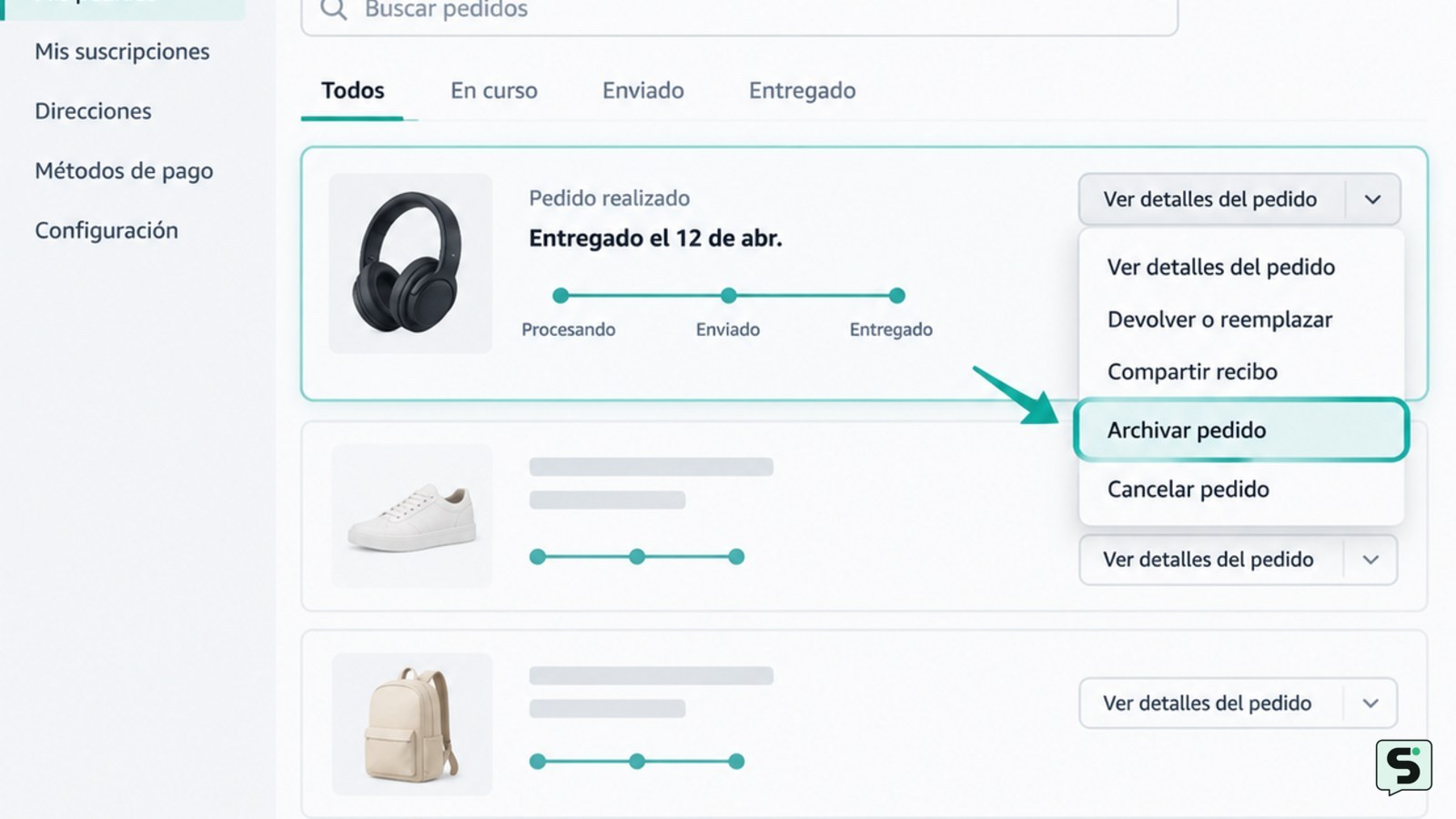 Cómo archivar un pedido en Amazon: privacidad