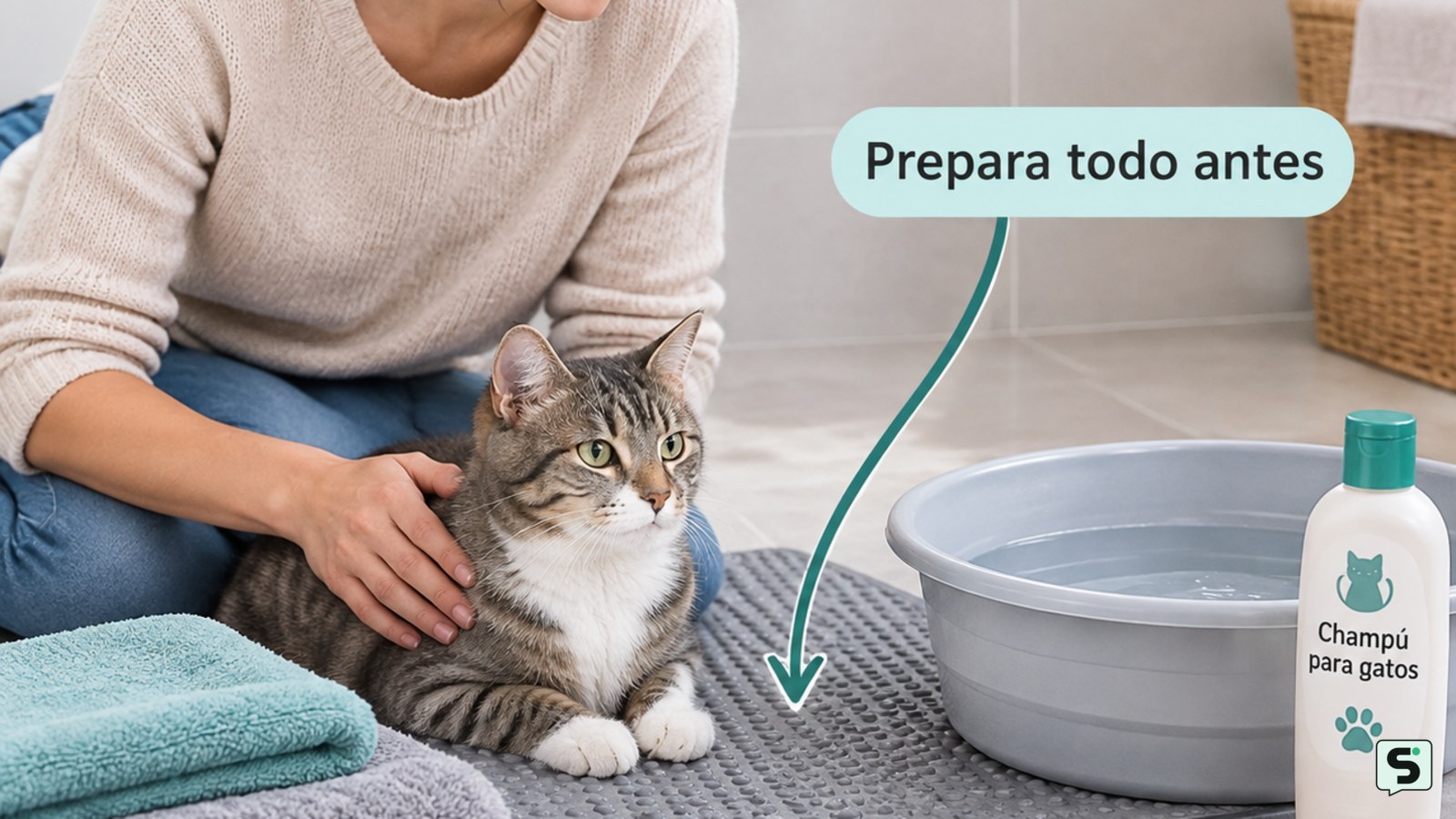 Cómo bañar a un gato sin estresarlo: con calma