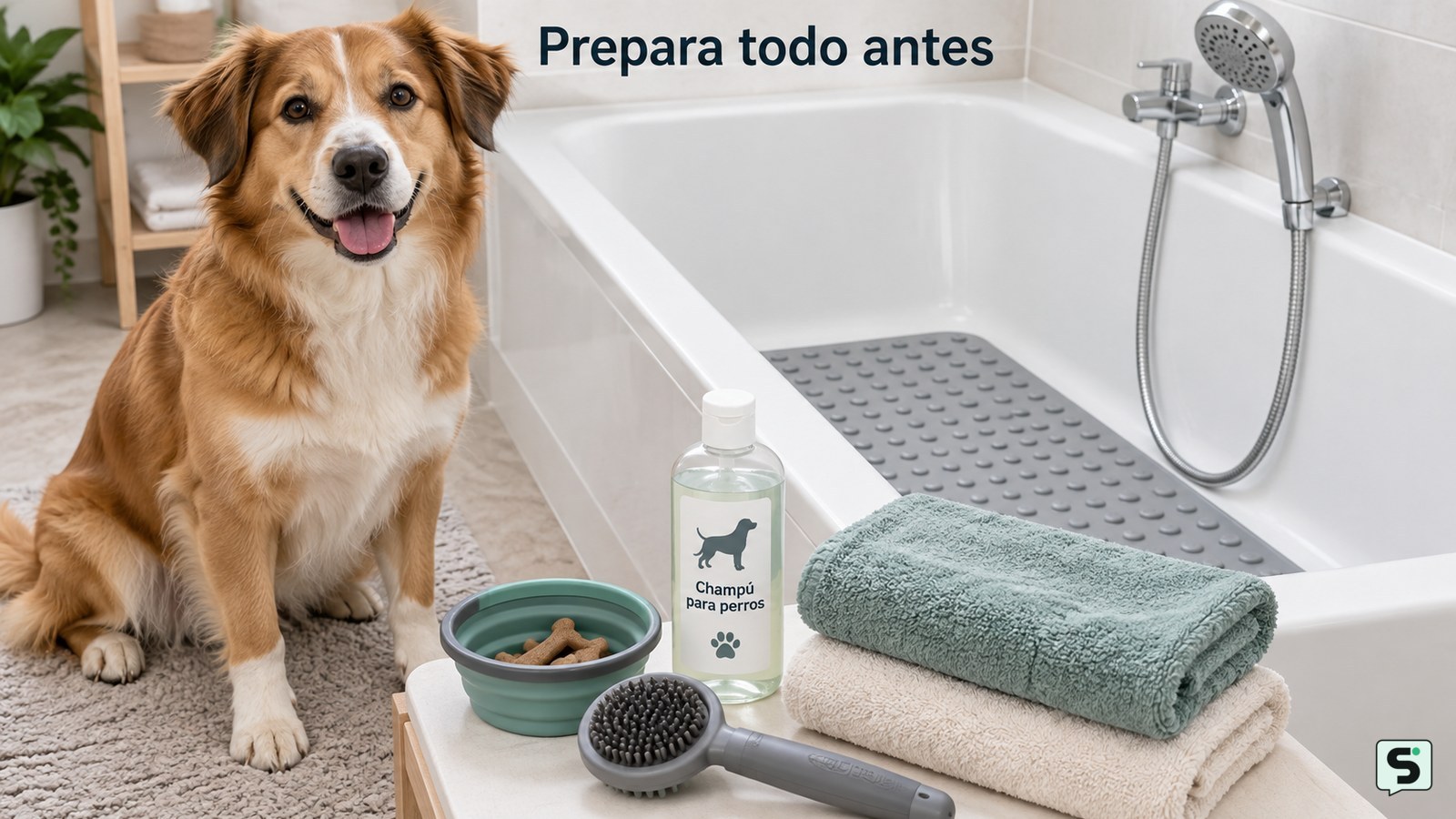 Cómo bañar a un perro en casa: sin estrés