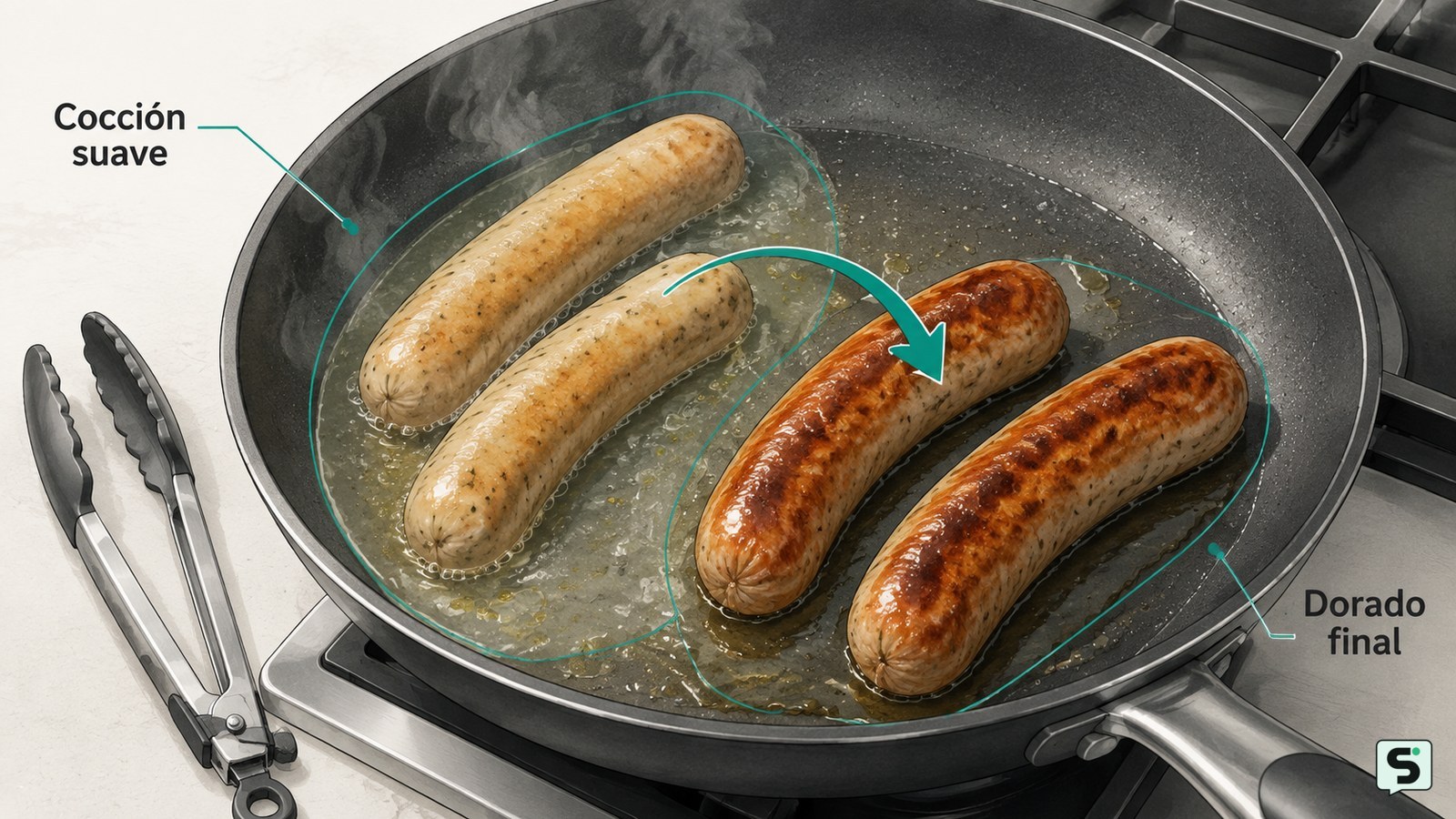 Cómo cocinar salchichas bratwurst en la sartén: jugosas