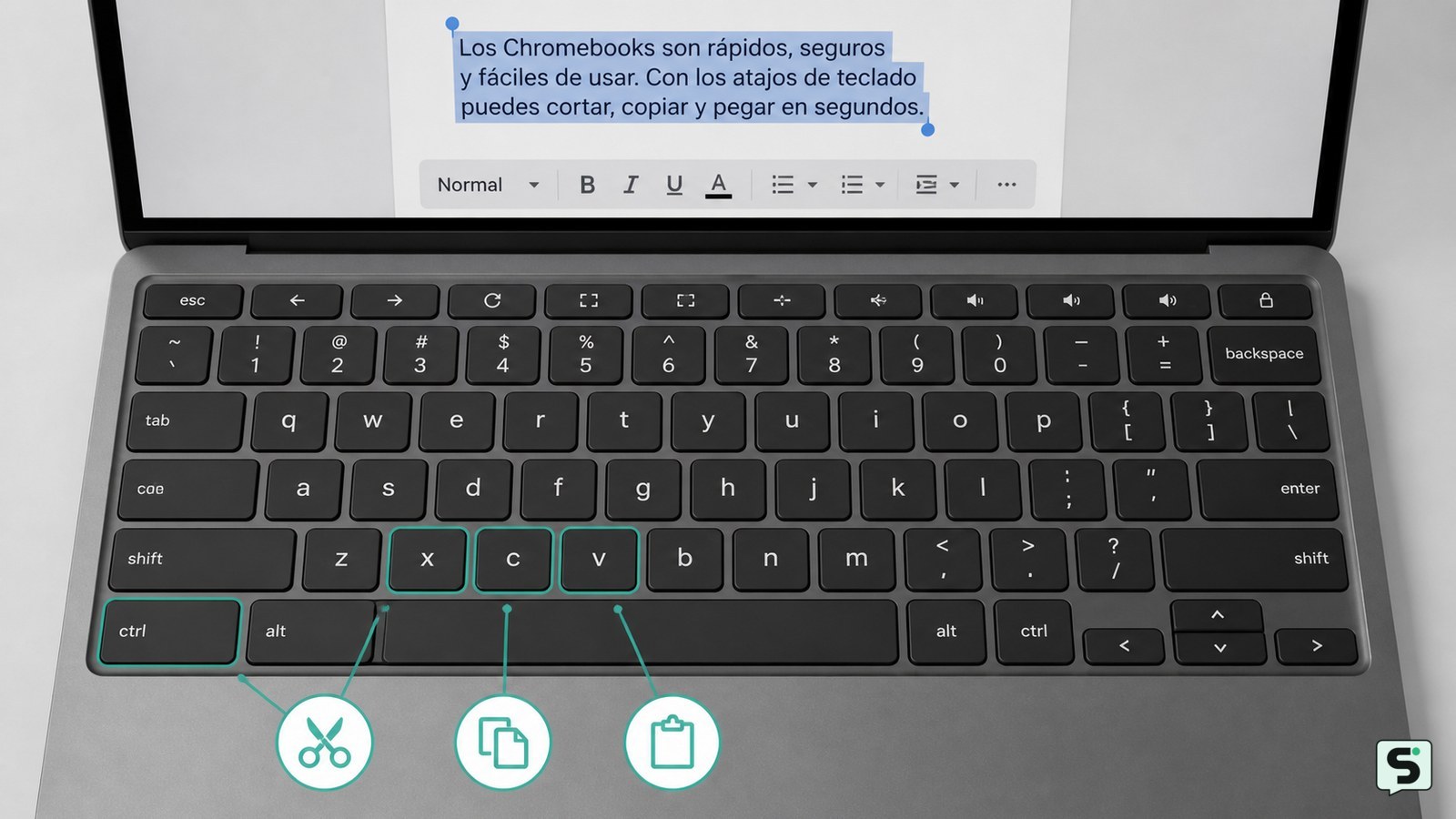 ¿Cómo corto y pego en Chromebook? Atajos útiles