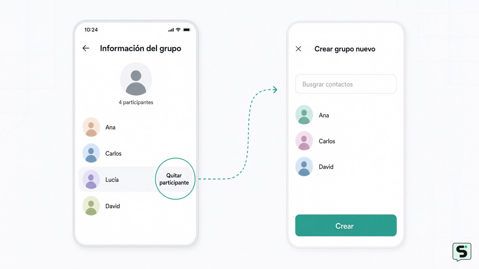 Cómo eliminar a alguien de un texto grupal