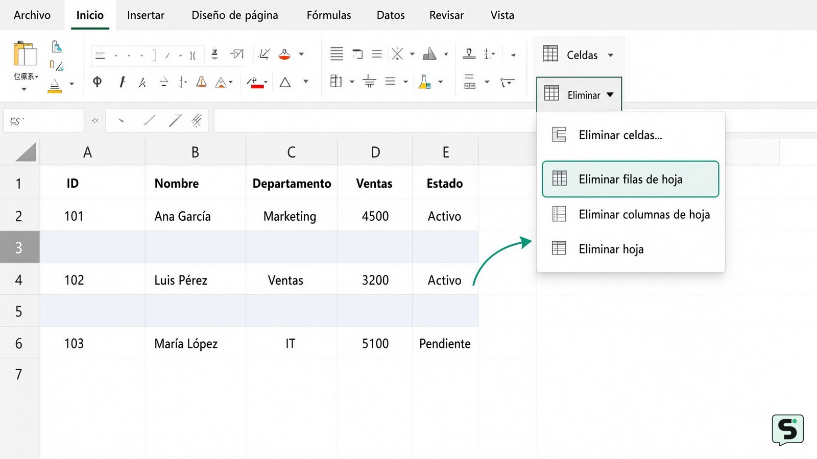 Cómo eliminar filas en blanco en Excel: guía práctica