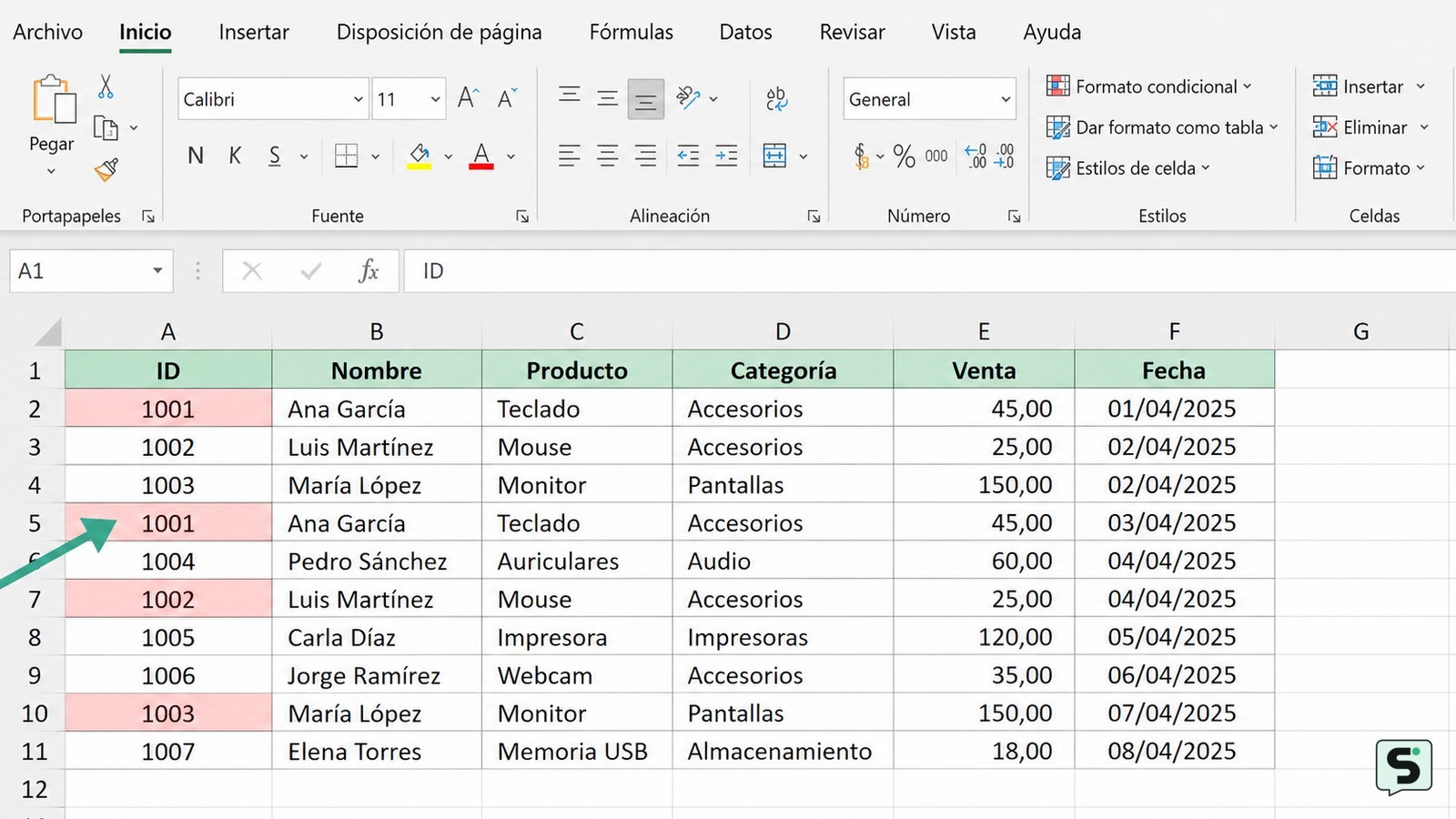 Cómo encontrar duplicados en Excel: resaltarlos