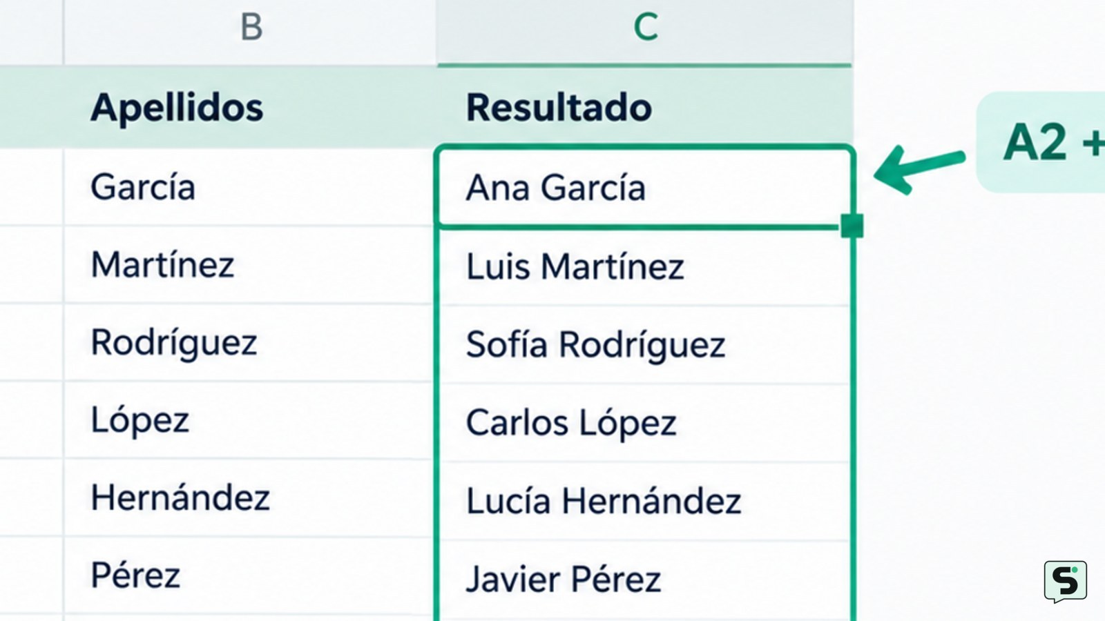 Cómo fusionar dos columnas en Excel: unir datos