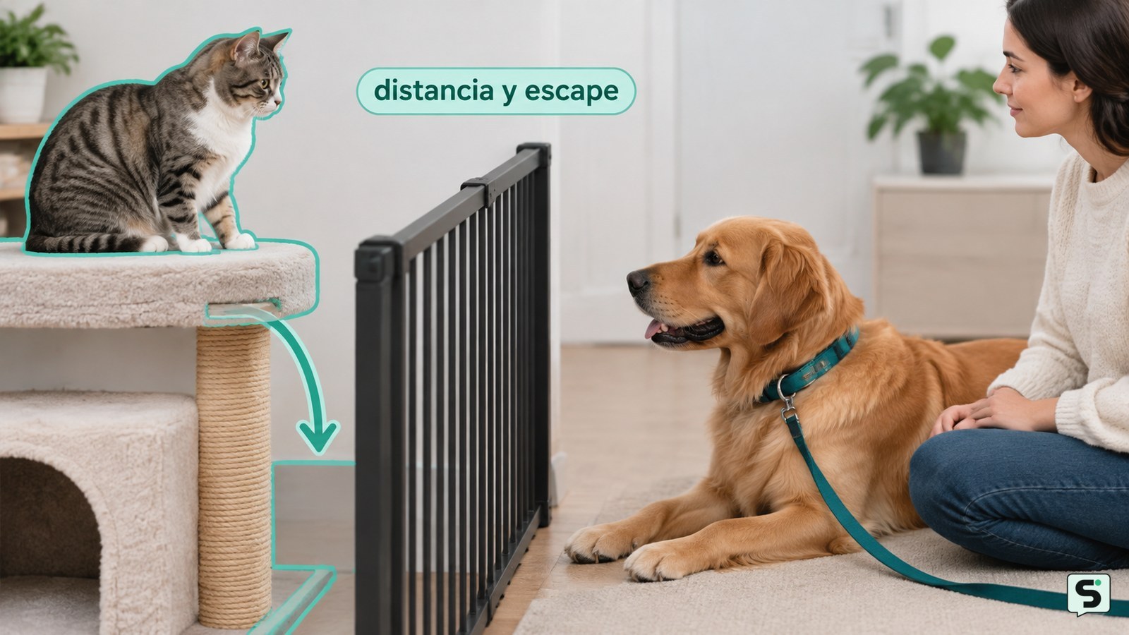 Cómo presentarle un gato a un perro: sin estrés