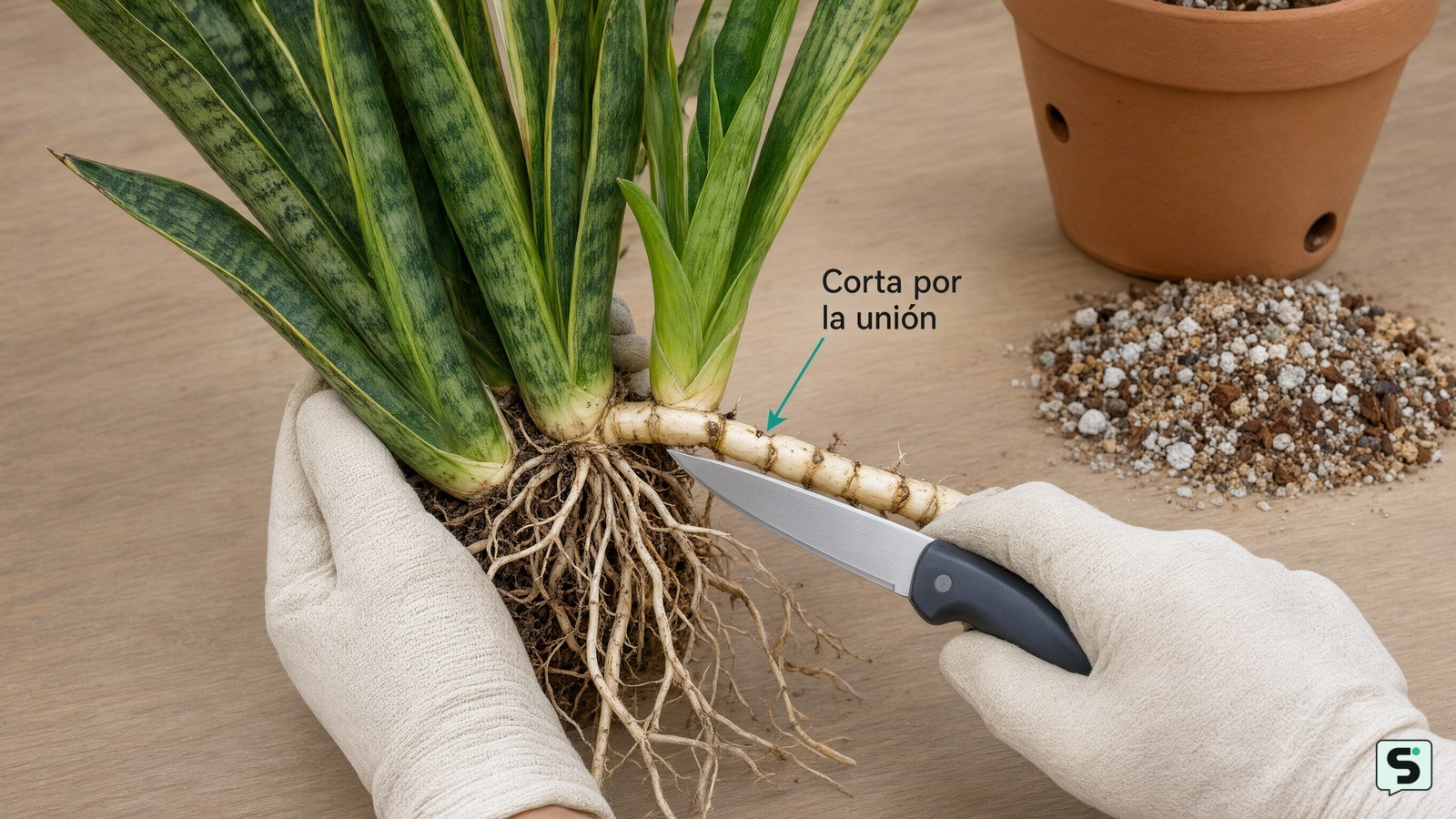 Cómo propagar la planta serpiente: división