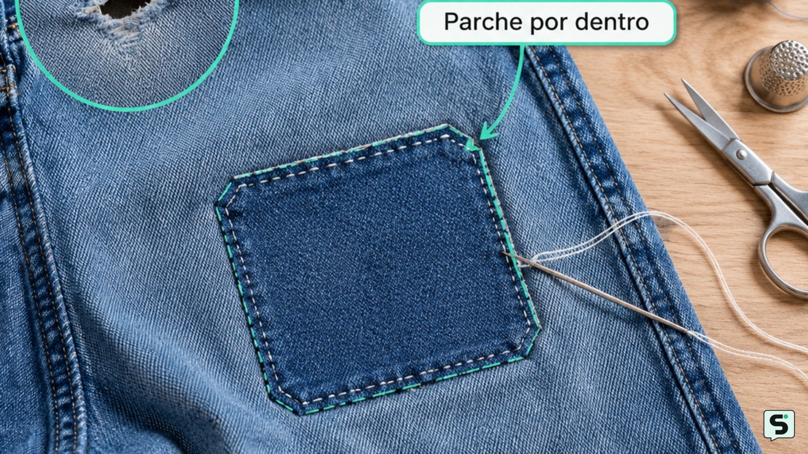 Cómo remendar jeans: reparación resistente