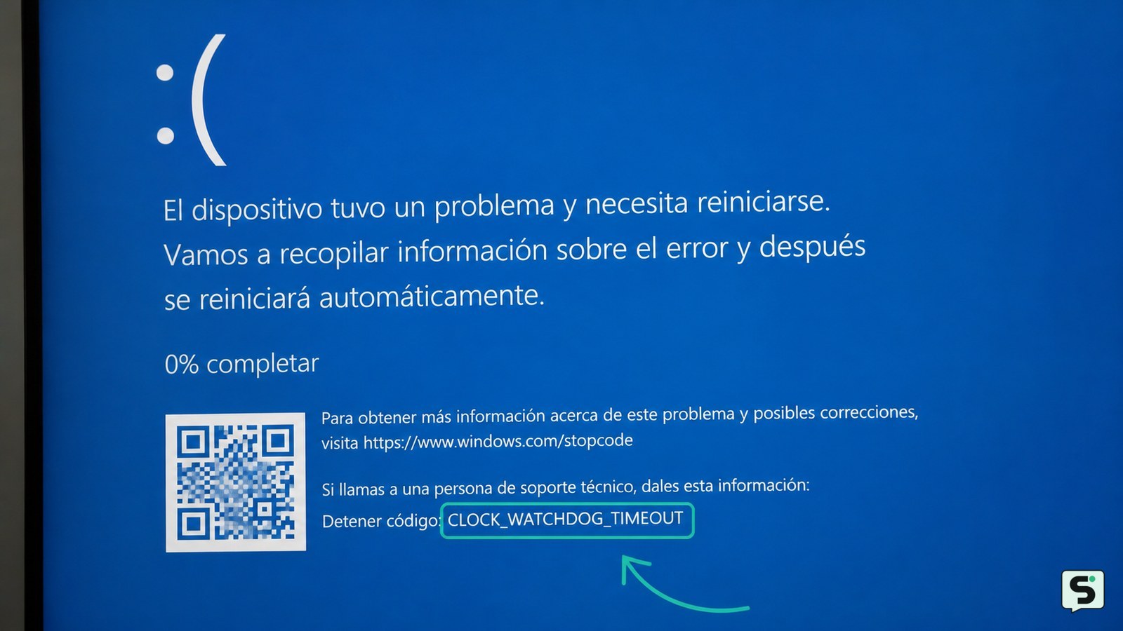 tiempo de espera de vigilancia del reloj: Confirma que el código es CLOCK_WATCHDOG_TIMEOUT